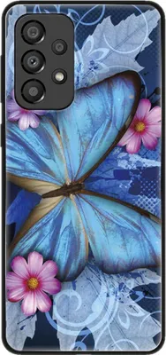 Produktbild von König Design Hülle kompatibel mit Samsung Galaxy A33 5G Kunststoff Soft Handyhülle - Handy Case Schmetterling Blau