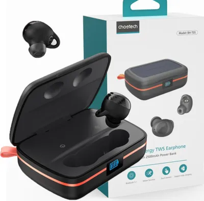 Produktbild von Choetech Wireless Waterproof Kopfhörer + Solar Powerbank 2500Mah