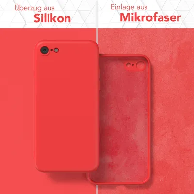 Produktbild von EAZY CASE - TPU Hülle für Apple iPhone SE 2020/2022, iPhone 7 / 8, TPU Case stoßfeste Handyhülle, weiches Cover mit Kameraschutz, Silikonhülle in Rot