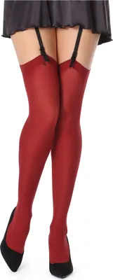 Produktbild von Bellivalini Damen Strapsstrümpfe Mikrofaser 60 DEN BLVFI1007 (Burgund, XS-S)