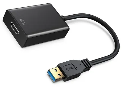 Obrázek produktu pro Adaptér USB 3.0 na HDMI, 5 Gb/s, rozlišení 1920 × 1080, HD adaptér pro počítačové monitory, černý