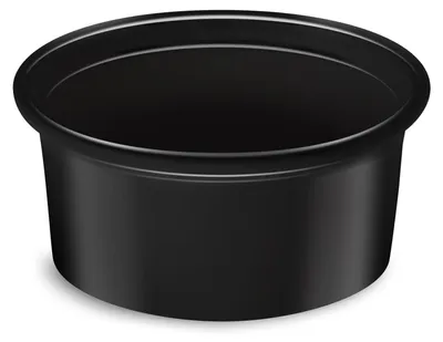 Produktbild von 200x Dressingbecher Feinkostbecher schwarz PP 80 ml Ø 70 mm