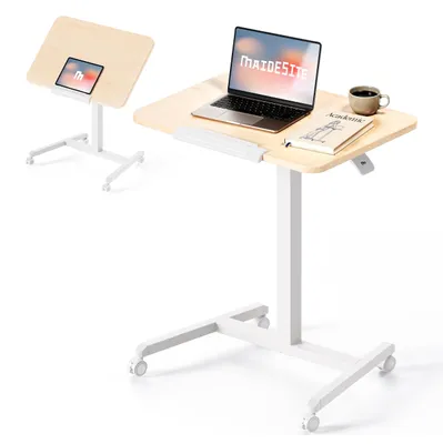 Obrázok produktu pre Pracovná doska, výškovo nastaviteľná od 76 do 110 cm, mobilná s kolieskami