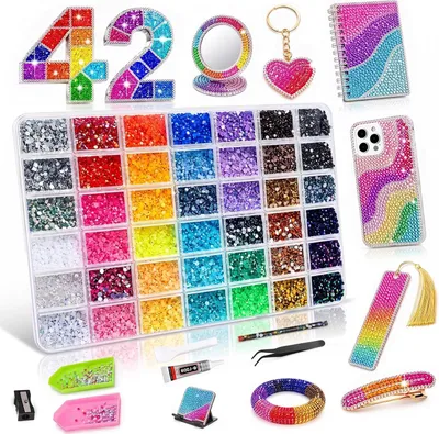 Image de Kit de décoration "Bedazzler" : 33 600 strass plats de 3 mm, 42 couleurs