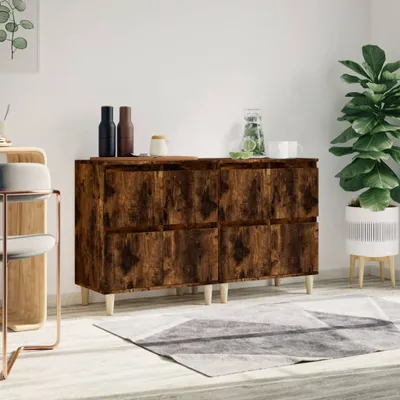 Obrázok produktu pre vidaXL Príborníky 2 ks. Údený dub 60x35x70 cm odvodený výrobok z dreva