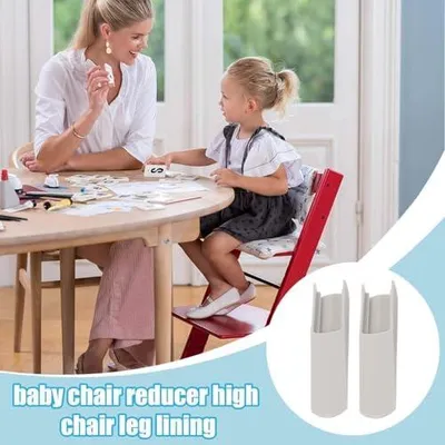 Produktbild von Sicherheitsbeinverlängerungen für Hochstühle, Beineinsätze und rutschfeste Bodenschoner für Esszimmerstühle im 2er-Set