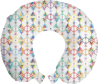 Produktbild von ABAKUHAUS Bunt Reisekissen Nackenstütze, Motive, Schaumstoff Reiseartikel für Flugzeug und Auto, 30x30 cm, Mehrfarbig