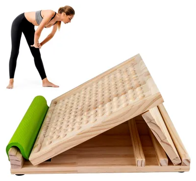 Produktbild von Wadenstrecker aus Holz, verstellbares Schrägbrett für Wadenstreckung, Mobilitäts- und Gleichgewichtstraining für Zuhause, Fitnessstudio und Outdoor