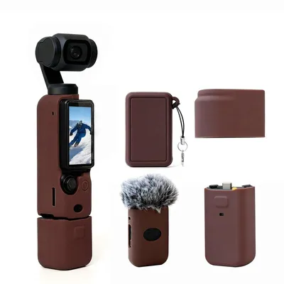 Produktbild von DJI Osmo Pocket 3 Silikon-Schutzhülle – Stoßfest & Kratzschutz, Braun