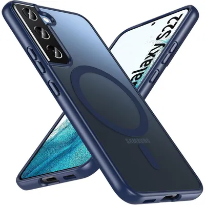 Productafbeelding van Telefoonschaal voor Samsung Galaxy S22 5G, compatibel met MagSafe, militaire bescherming, schokbestendig, blauw