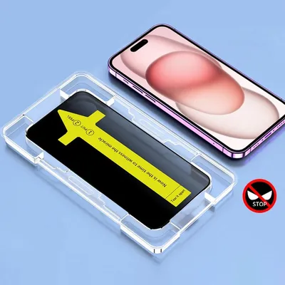 Produktbild von Für Apple iPhone 15 Pro Privacy staubdichte antistatische Hart Glas Folie