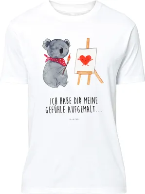 Produktbild von Mr. & Mrs. Panda S T-Shirt Koala Künstler - Weiß - Geschenk, Liebe, Gefühle, Zeichnen, oberteil, Tshirt, mit Spruch, Shirt, Liebesgeschenk