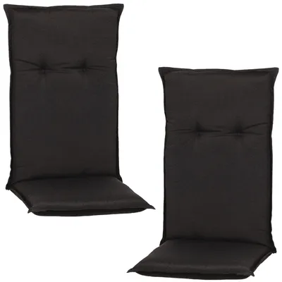 Produktbild von NYVI Hochlehner Auflagen Piemont 2er Set - 118x46x8 cm Anthrazit - Extra Starker 8cm Sitzpolster - Gartenmöbel Auflagen mit Halteband & Bindebändern