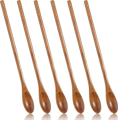 Immagine prodotto di Set di cucchiai in legno, 6 pezzi, 20 cm, naturale