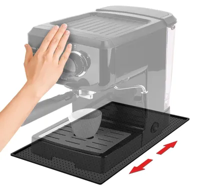 Image de Tapis anti-goutte pour machine à café, noir, antidérapant, 31,6 x 20,4 cm