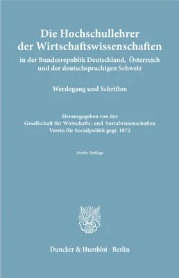 Produktbild von Die Hochschullehrer der Wirtschaftswissenschaften