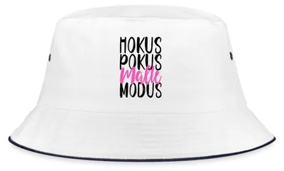 Produktbild von Spreadshirt Hokus Pokus Malle Modus Mallorca Party Fischerhut, L/XL (Caps), Weiß/Navy