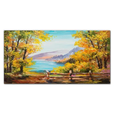 Produktbild von Coloray Bild aus Leinwand 120x60 Leinwand Dekoration - Wald Meer Landschaft
