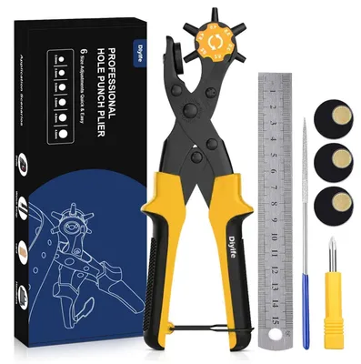 Immagine prodotto di Set di maschi per fori con indicatore delle dimensioni, 6 dimensioni, colore giallo, completo di accessori