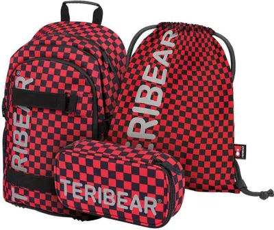 Produktbild von BAAGL Skate TERIBEAR Rucksack-Set 3tlg: Rucksack, Federmäppchen, Turnbeutel