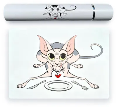 Silikon Futtermatte für Katzen, rutschfest, 45,7 x 33 cm, Weiß