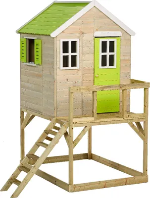Produktbild von KANGUI - TINNI Spielhaus für Kinder im Außenbereich – Holzspielhaus mit Plattform
