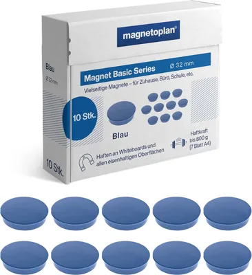 Obrázok produktu pre magnetoplan 1863203 magnetoplan Rundmagnet „Basic“, 32 mm, modrý