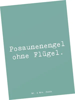 Produktbild von Mr. & Mrs. Panda Grußkarte Spruch Engel Posaune - Meeresbrise - Geschenk, bildkarte, Klangnuancen, Musikerwitz, Postkarten, Ansichtskarte, Instrument, Postkarte, Lernen