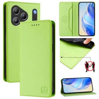 Produktbild von Lederhülle für Blackview Wave 7C Hülle Flip Brieftasche Kartenfächern Ständer Schutzhülle Grün