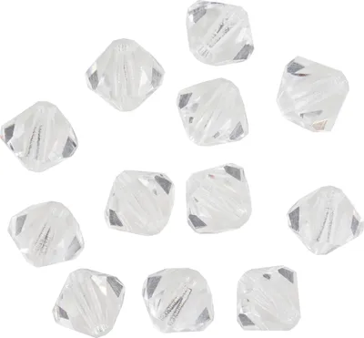 Produktbild von Glasschliffglitzerperlen, 6 mm, 12 Stück Crystal