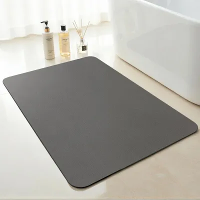 Image de Tapis de bain, antidérapant, absorbant, séchage rapide, lavable (gris foncé, 50 x 80 cm (rectangulaire))