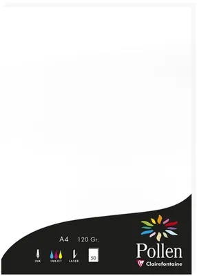 Image de Papier de copie Papier de couleur DIN A4, 120 g/m², 50 feuilles, blanc