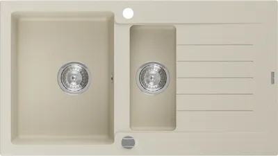 Produktbild von Mexen Matias 1,5-Becken-Granitspüle mit kurzer Abtropffläche 900 x 505 mm, Beige - 6502901505-69