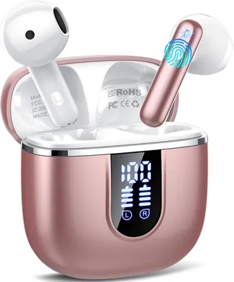 Produktbild von In Ear Kopfhörer Bluetooth 5.4 Kabellos Bluetooth In Ear mit 6 ENC Noise Cancelling Mics, 40Std Stereo Ohrhörer mit LED Anzeige USB-C, IP7 Wasserdicht