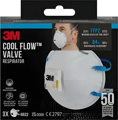 Produktbild von 3M Feinstaubmaske Komfort - Pack mit 3 Stück