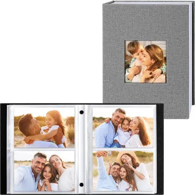 Obrázek produktu pro Fotokniha plátěná vložka 200 kapes 10x15 formát na šířku šedá