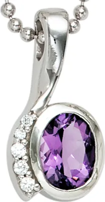 Produktbild von JOBO Anhänger 925 Sterling Silber rhodiniert mit Zirkonia lila