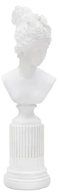 Image de Statue Mauro Ferretti Femme avec socle 11x10,5x35,5 cm blanc