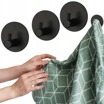 Produktbild von SEPIO Badezimmer Haken Schwarz, Badaccessoires, Badezimmer Hook, Aufhängehaken, Handtuchhalter Bad