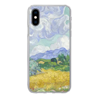 Produktbild von MuchoWow® Handyhülle Schutzhülle Hülle für iPhone X Weizenfeld mit Zypressen - Vincent van Gogh Silikon Softcase Handy Hülle - Handyhülle