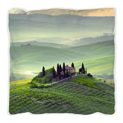 Produktbild von Wallario Premium Kissen, weiche Oberfläche, mit Motiv Toskana in Italien, Größe: 30 x 30 cm, mit weißer Rückseite