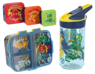 Produktbild von Lego-Mittagessen-Set; Lunchbox, Snackbox und Trinkflasche