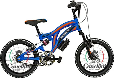 Produktbild von Kinderfahrrad MTB Canellini COLORADO 16" Full Suspension - Blau/Orange