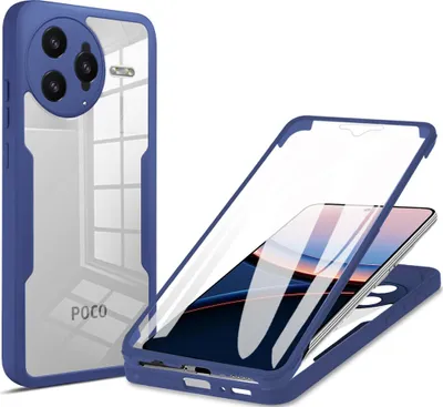Immagine prodotto di Custodia per Xiaomi Poco F7 Ultra / Redmi K80 Pro, protezione completa a 360° con protezione del display incorporata blu
