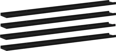 Image de vidaXL Étagères murales 4 pcs. noir 115x9x3 cm