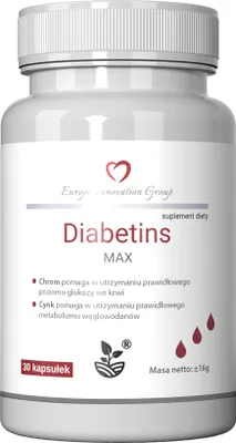 Produktbild von Diabetins Max Nahrungsergänzungsmittel - Kapseln Mit Chrom, Weißer Maulbeere Und Zink 30 Stück. - Alle Heilkräuter