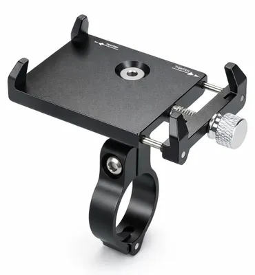 Productafbeelding van Telefoonhouder fiets - Stuurmontage - Aluminium - Verstelbaar 4,8 tot 9,9 cm - Zwart