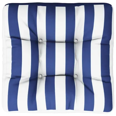 Produktbild von vidaXL Palettenkissen Blau Weiß Gestreift 60x60x12 cm Stoff