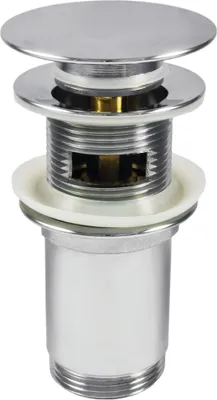 Produktbild von Ablaufventil chrom mit und ohne Überlauf mit Pop-Up Funktion, B/H/T 6,8/7,5/4,2 cm