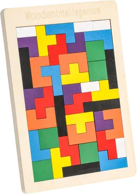 Produktbild von Holzpuzzleblock Montessori, bunt, 1 Stück, für Kinder 2-6 Jahre